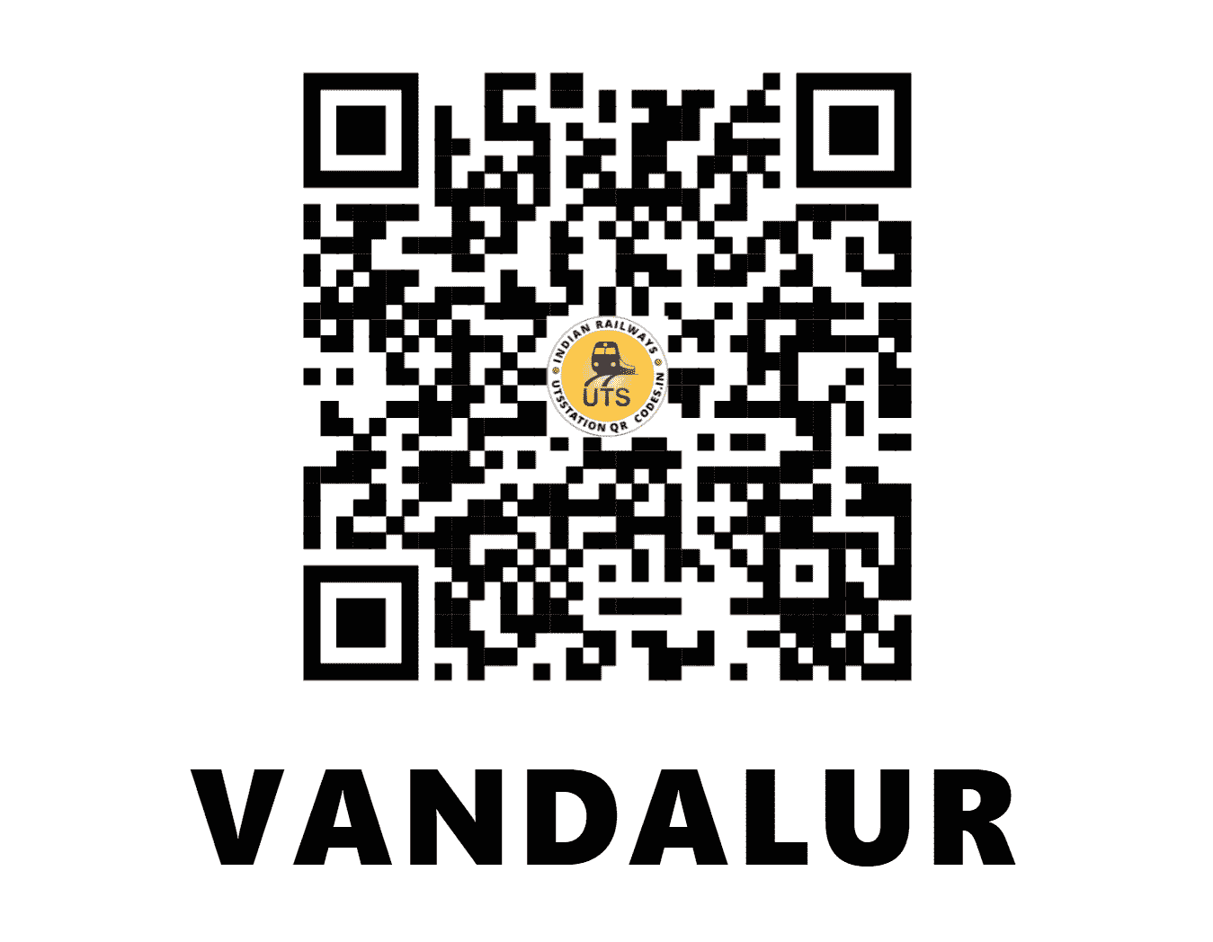 UTS QR Code for VANDALUR - VDR (SR - TAMIL NADU)